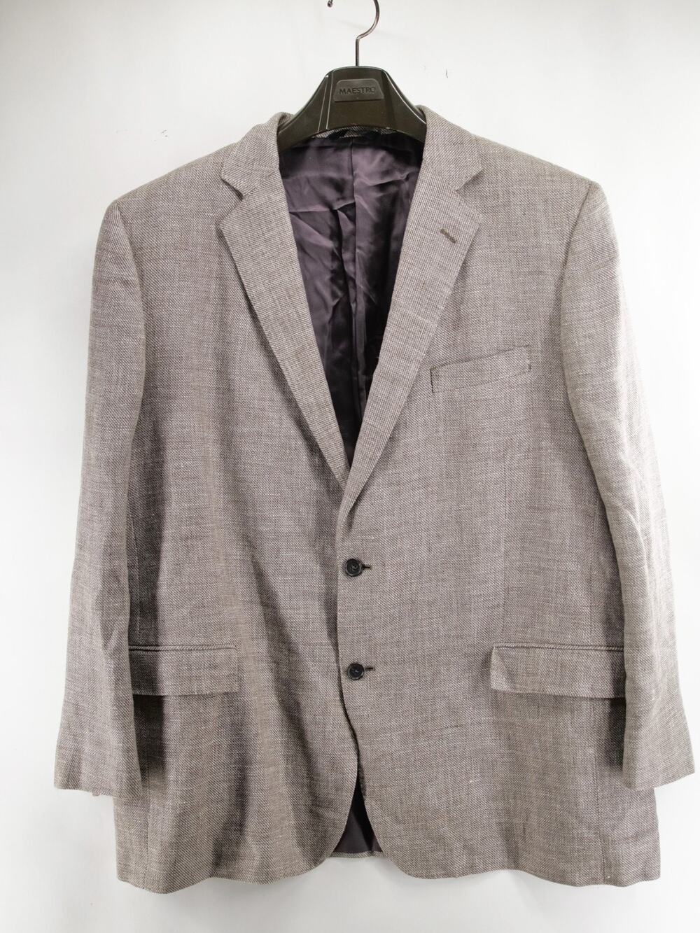 Brooks Brothers Regent Drago Linen Wool Blazer Jacket Mens 48R Brown Textured